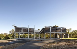 The double ridge in the roof made from COLORBOND® steel gives the building multiple presentation faces, making it welcoming from all directions